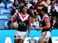 Dom Young scored a double as the Roosters crushed the Warrions 38-18. (Steven Markham/AAP PHOTOS)